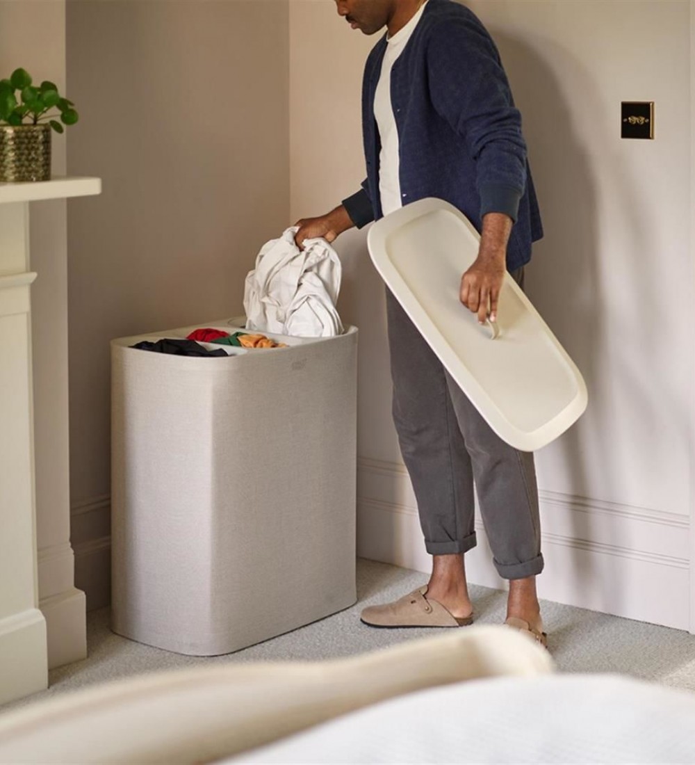 Tota 90 L Trio 3 Bölmeli Çamaşır Ayırma Sepeti - Ekru