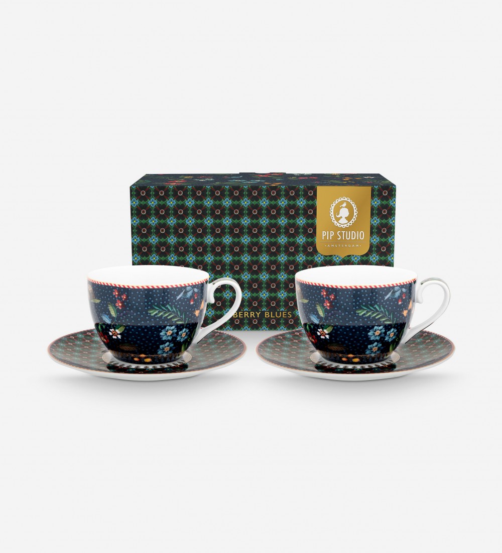 Berry Blues İkili Mavi  Çay Fincanı Seti 280 ml