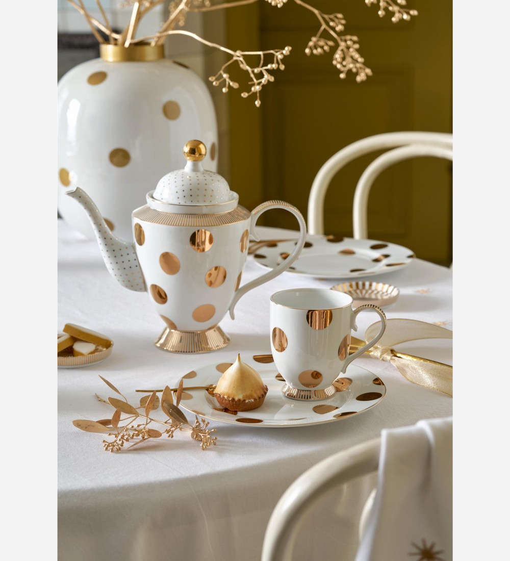 Dot Delight  Altın / Beyaz Mug 350 ml 