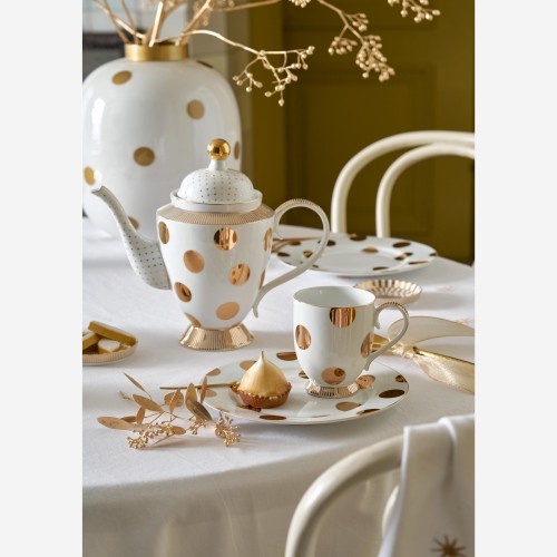 Dot Delight  Altın / Beyaz Mug 350 ml 