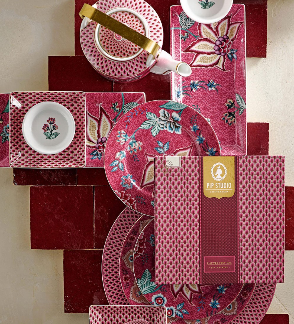 Flower Festival Kırmızı Tabak 17 cm