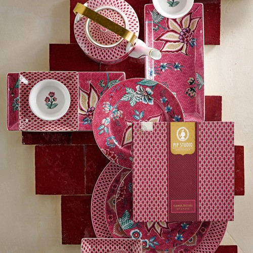 Flower Festival Kırmızı Tabak 17 cm