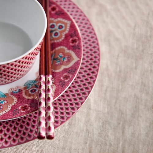 Flower Festival Kırmızı Yemek Tabağı 26.5 cm