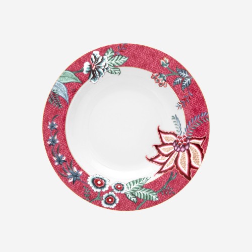 Flower Festival Kırmızı Çorba Tabağı 21.5 cm