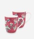 Flower Festival Kırmızı İkili Küçük Mug Seti 145 ml. 