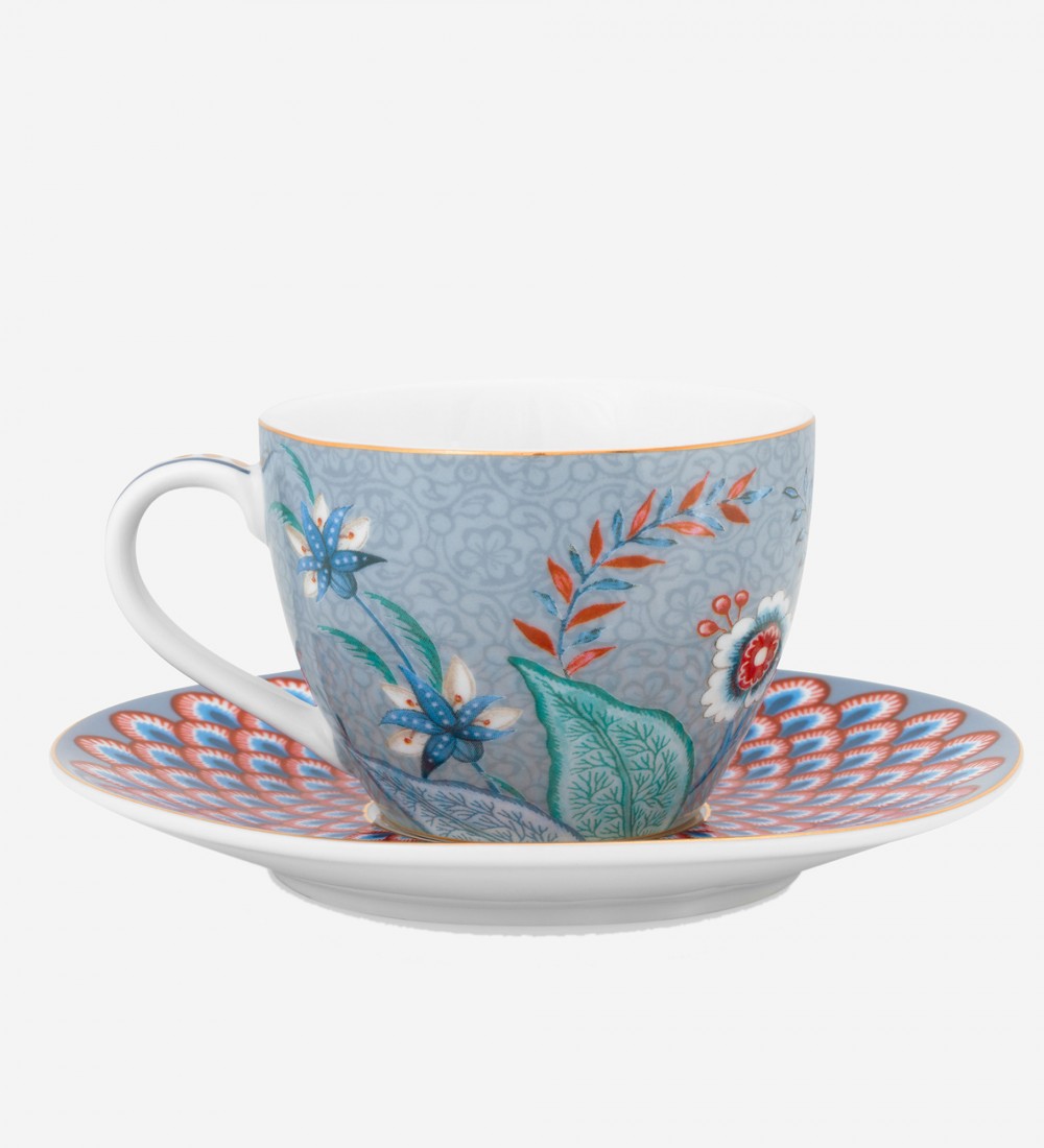 Flower Festival İkili Mavi Kahve Fincanı Seti 120 ml. 