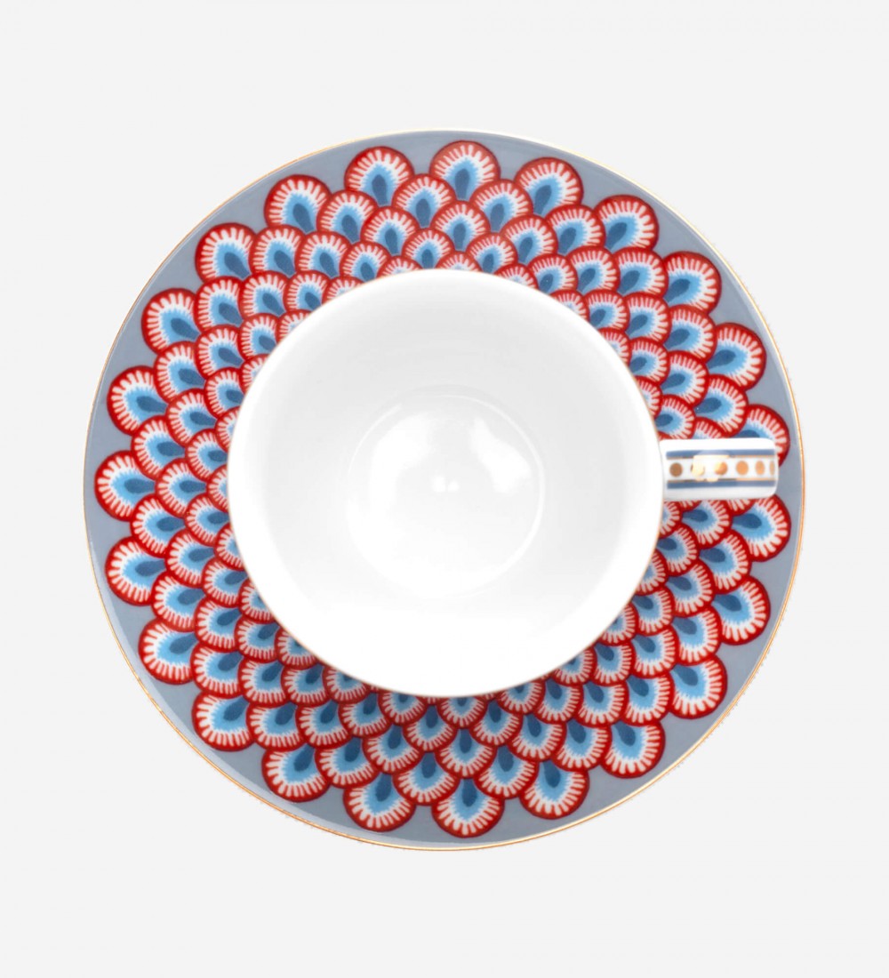 Flower Festival İkili Mavi Kahve Fincanı Seti 120 ml. 