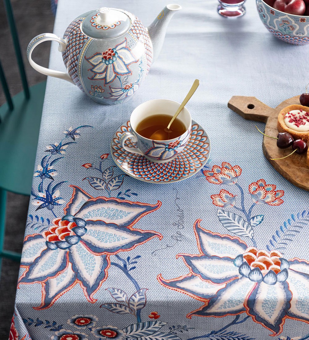 Flower Festival Mavi İkili Çay Fincanı Seti 280 ml. 