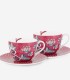 Flower Festival Kırmızı İkili Çay Fincanı Seti 280 ml. 