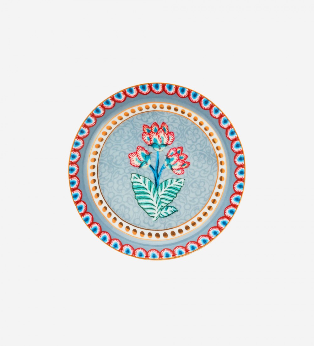 Flower Festival Mavi Çay Tabağı 9 cm