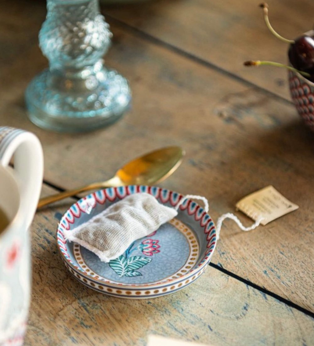 Flower Festival Mavi Çay Tabağı 9 cm