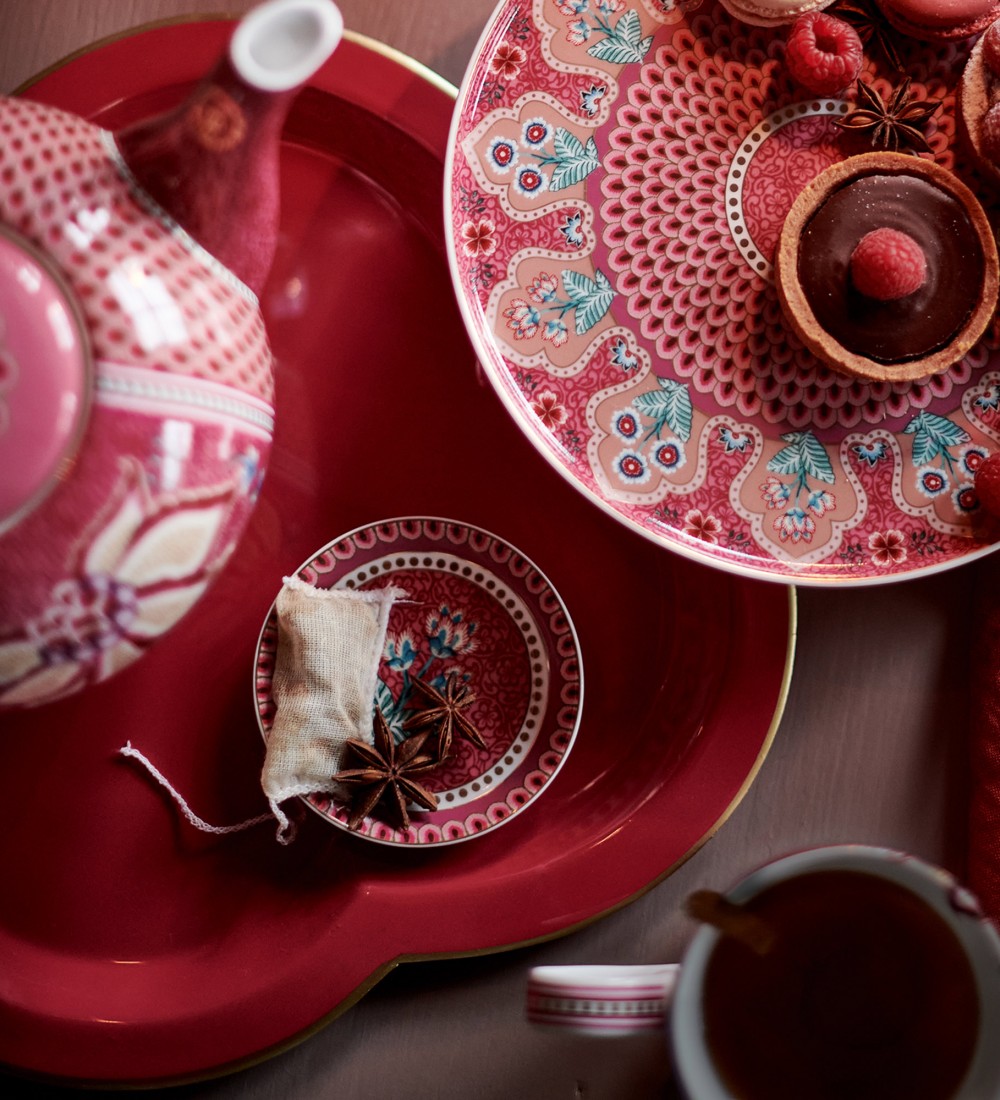 Flower Festival Kırmızı Çay Tabağı 9 cm