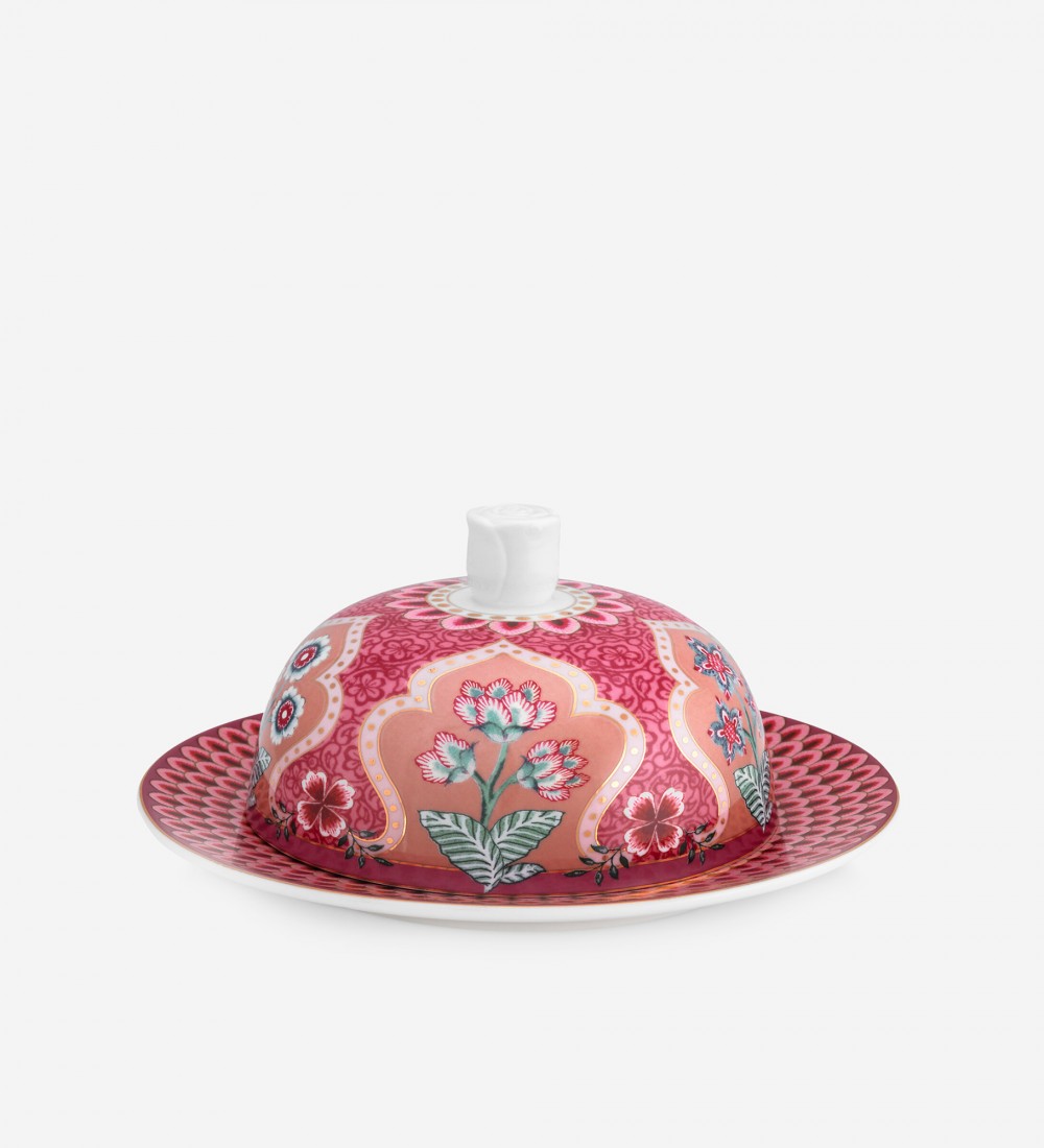 Flower Festival Kırmızı Yuvarlak Tereyağlık  Ø 17 cm