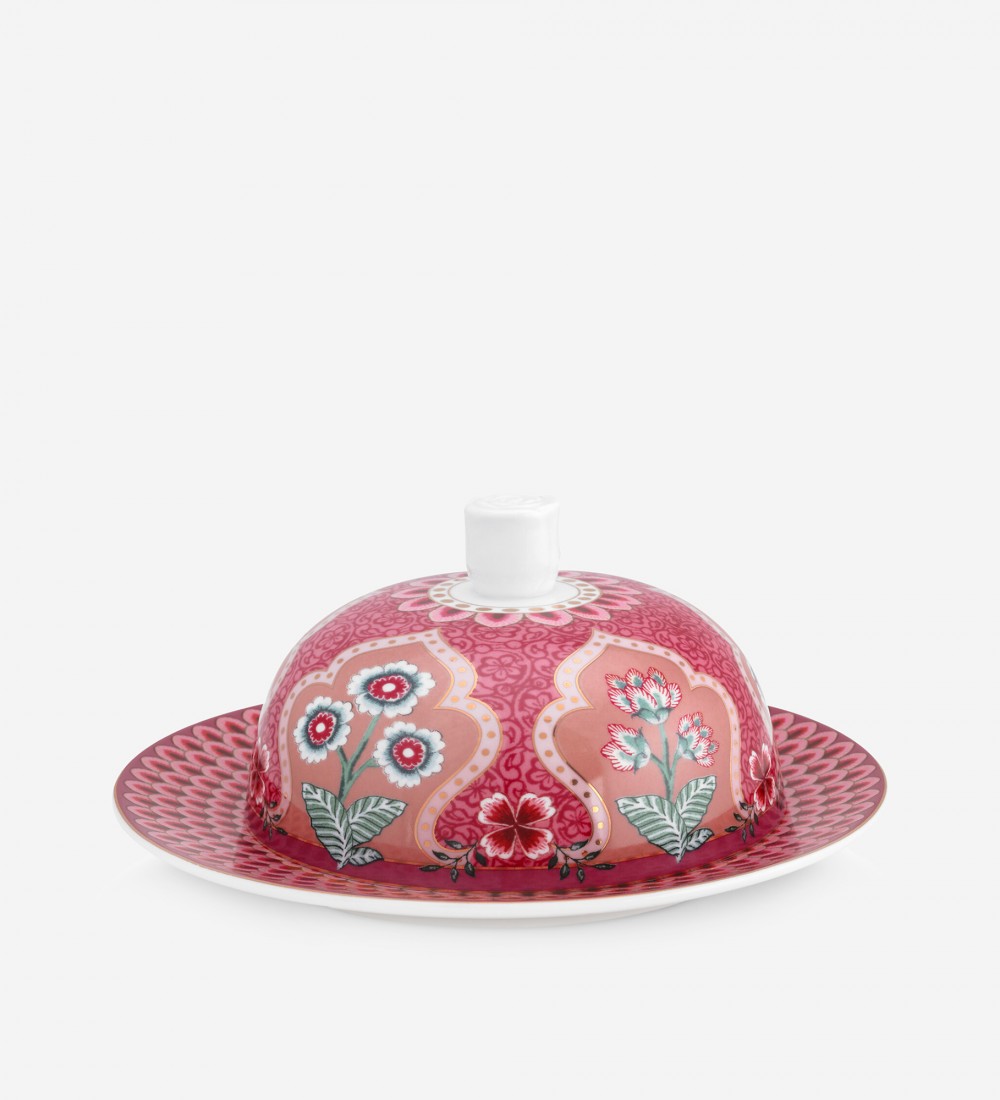 Flower Festival Kırmızı Yuvarlak Tereyağlık  Ø 17 cm