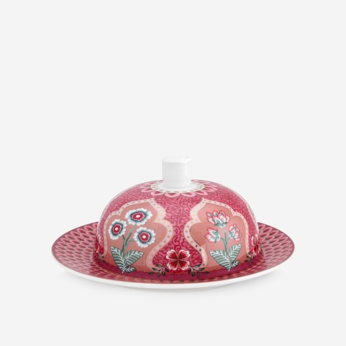 Flower Festival Kırmızı Yuvarlak Tereyağlık  Ø 17 cm