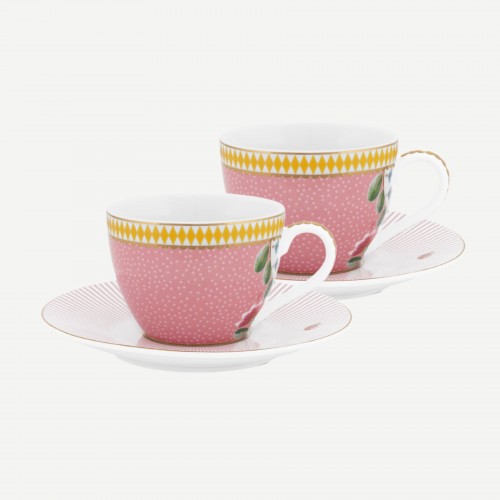 La Majorelle İkili Pembe Kahve Fincanı Seti 120 ml. 