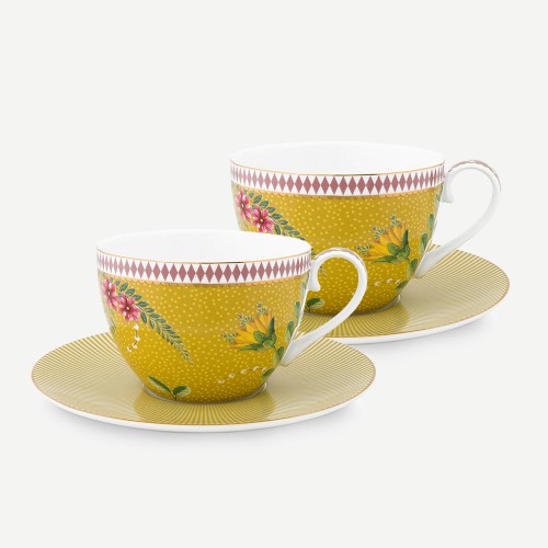 La Majorelle İkili Sarı Çay Fincanı Seti 280 ml. 
