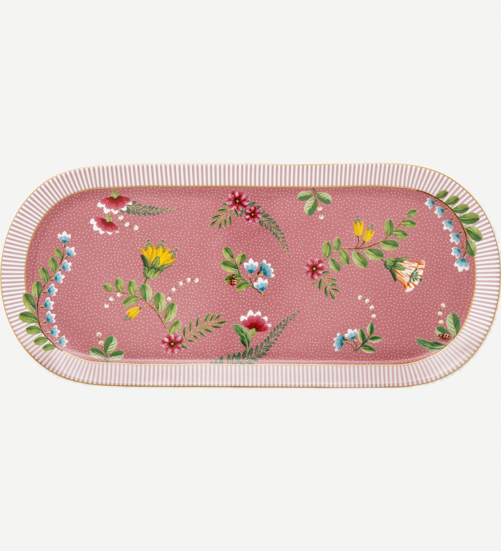 La Majorelle Pembe Oval Kek Servis Tabağı 33 cm 