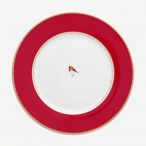 Love Birds Kırmızı Yemek Tabağı 26,5 cm 