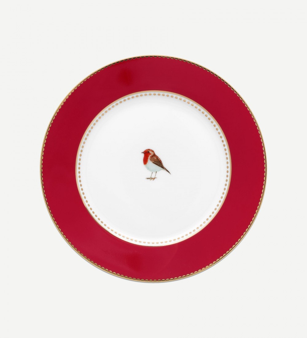 Love Birds Kırmızı Tabak 17 cm 