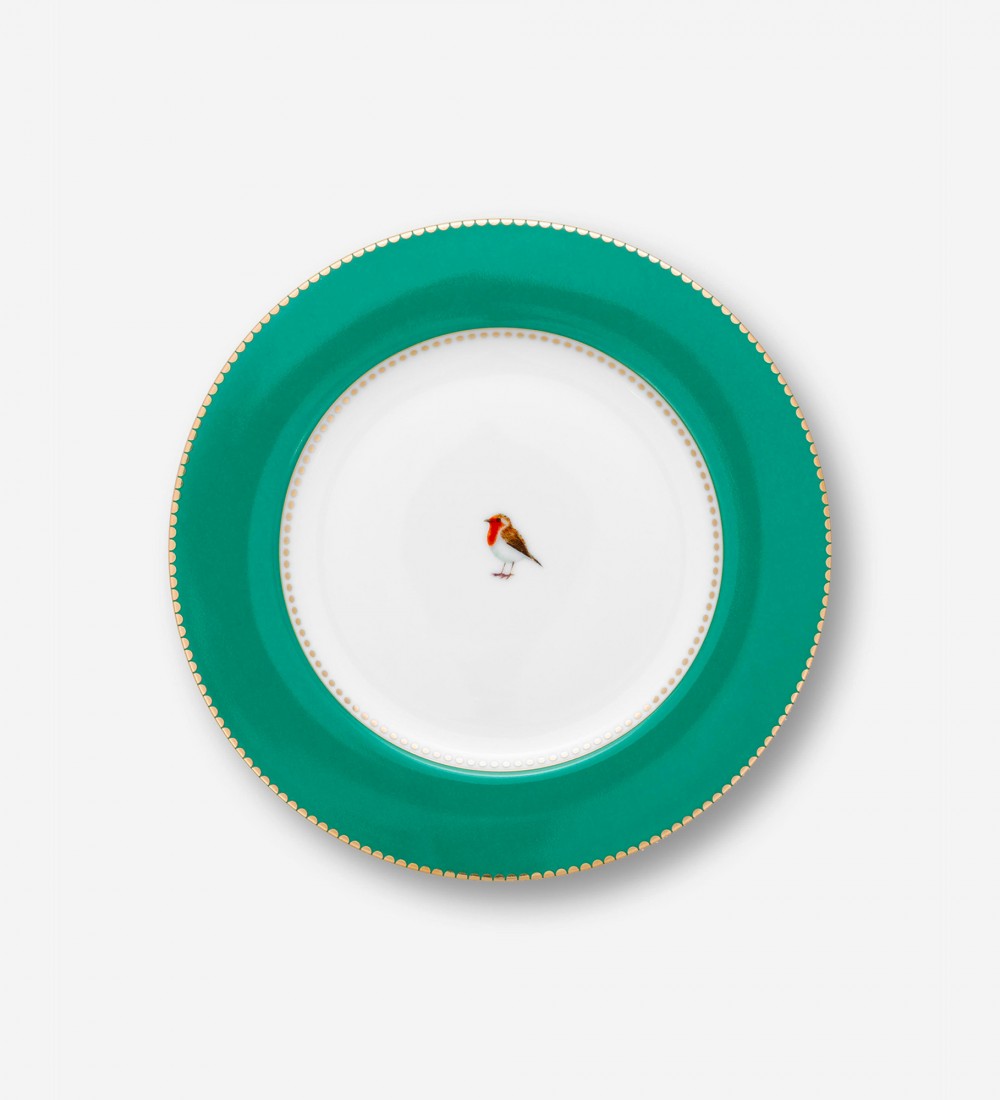 Love Birds Yeşil Tabak 17 cm