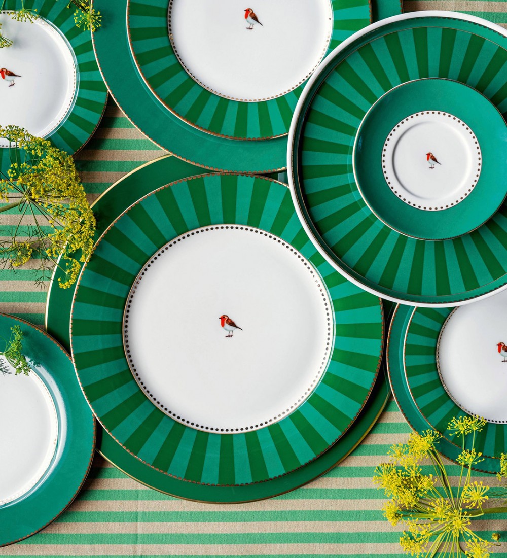 Love Birds Yeşil Tabak 17 cm