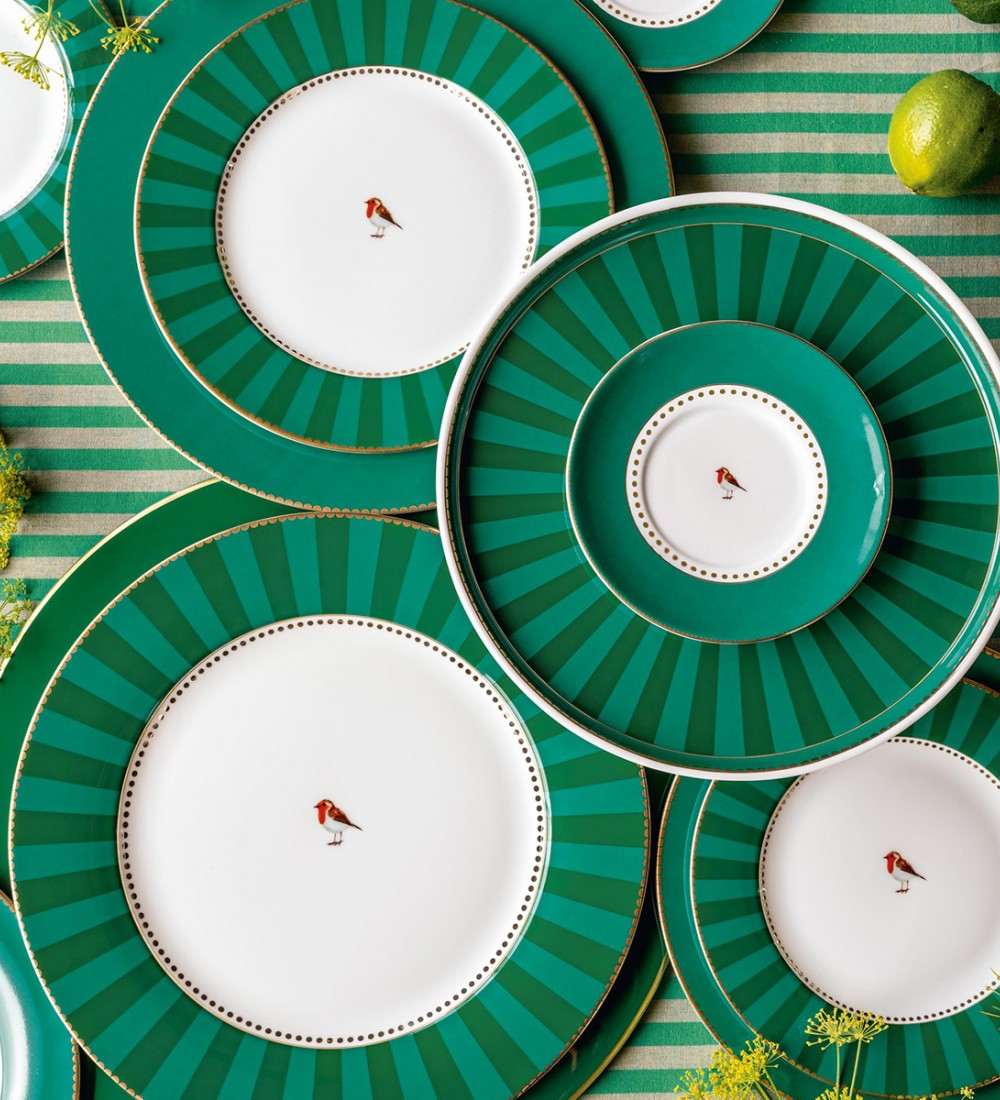 Love Birds Yeşil Yemek Tabağı 26,5 cm