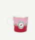 Love Birds Kırmızı/Pembe Madalyon Desenli Küçük Mug 150 ml