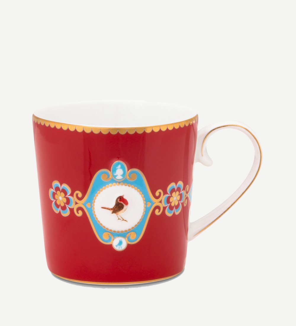 Love Birds Kırmızı Madalyon Desenli Mug 150 ml