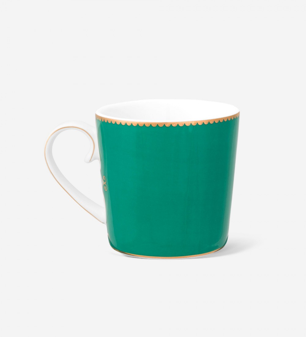 Love Birds Yeşil Madalyon Desenli  Küçük Mug 150 ml