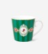 Love Birds Yeşil Çizgili Madalyon Desenli Mug 250 ml