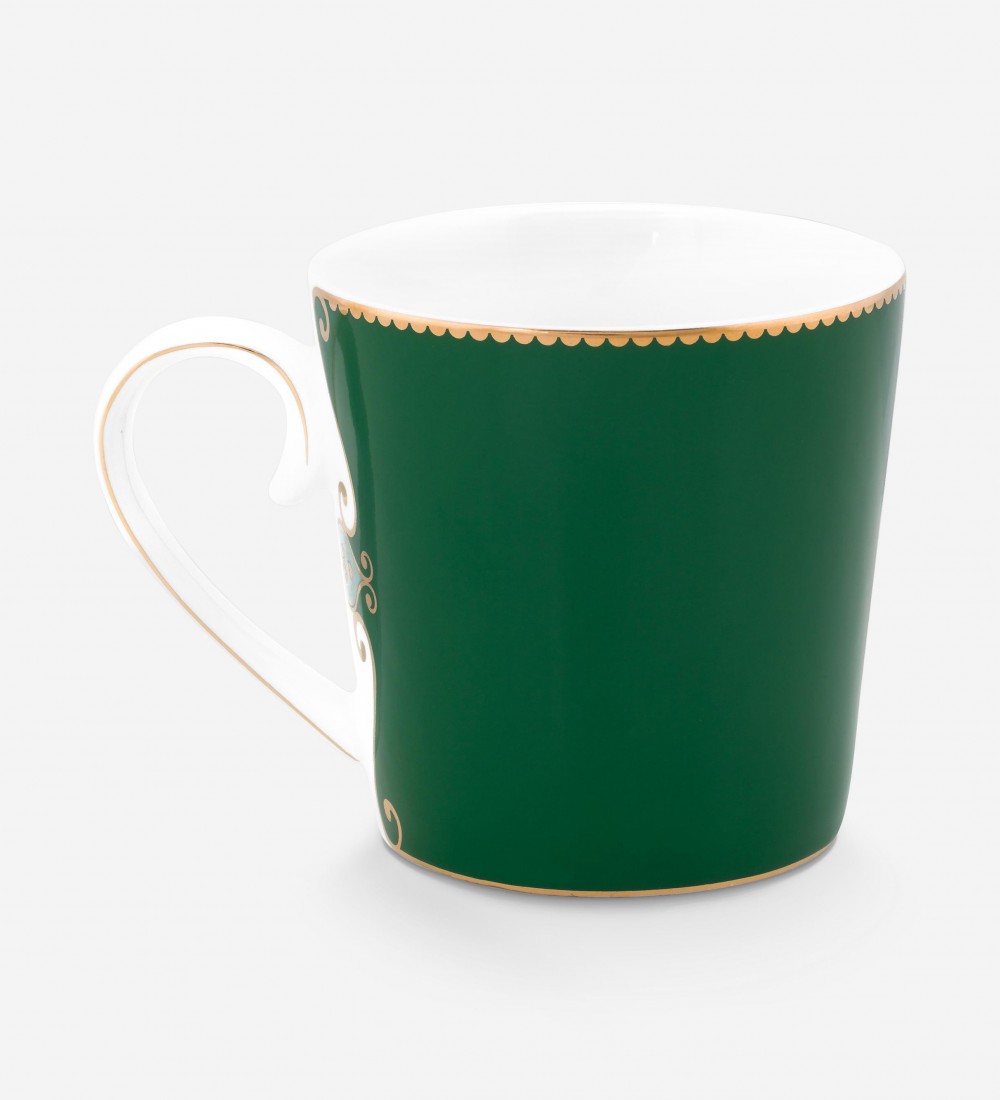 Love Birds Koyu Yeşil Madalyon Desenli Mug 250 ml