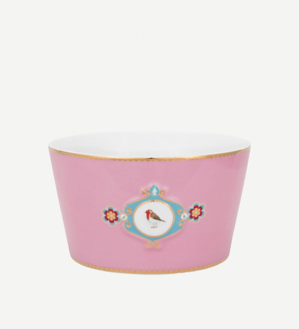 Love Birds Pembe Madalyon Desenli Kase 15 cm 