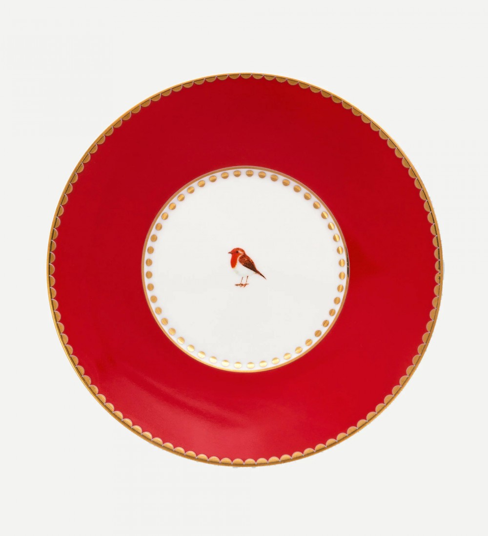 Love Birds Kırmızı Pembe Çizgili Kahve Fincanı 125 ml. 