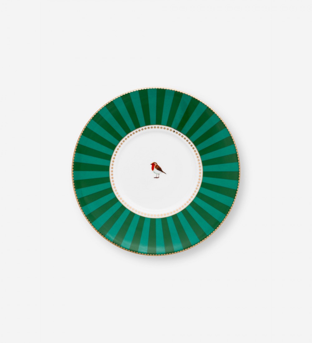 Love Birds Yeşil Madalyon Desenli Çay Fincanı 200 ml