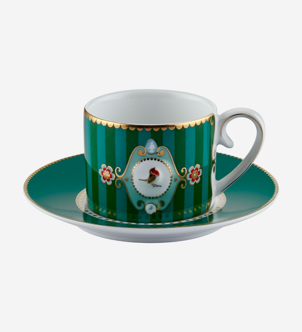 Love Birds Yeşil Kuşlu Kahve Fincanı 125 ml.