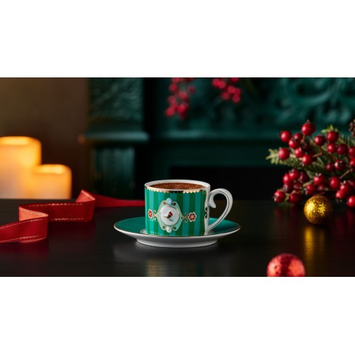 Love Birds Yeşil Kuşlu Kahve Fincanı 125 ml.