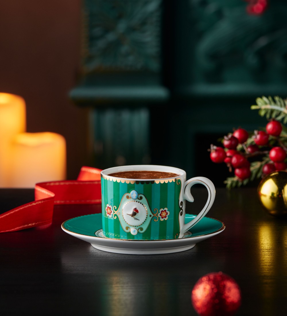 Love Birds Yeşil Kuşlu Kahve Fincanı 125 ml.