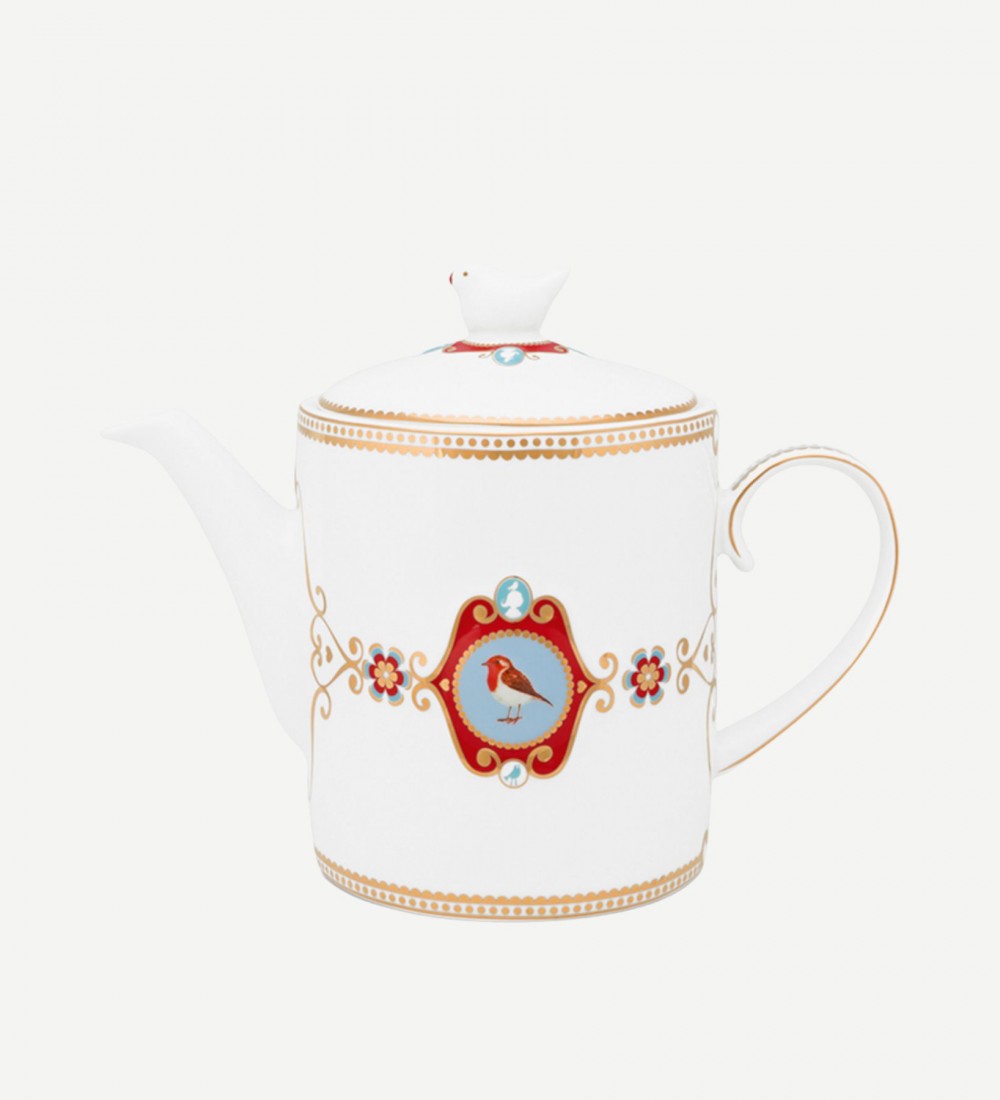 Love Birds Beyaz Madalyon Desenli Demlik 1,3 lt.