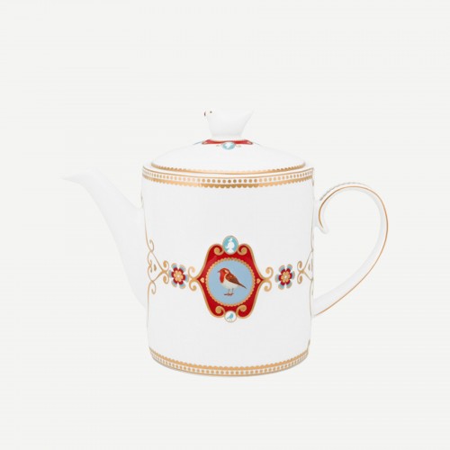Love Birds Beyaz Madalyon Desenli Demlik 1,3 lt.
