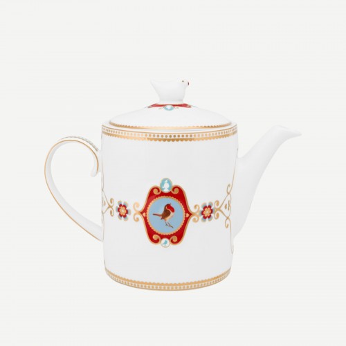 Love Birds Beyaz Madalyon Desenli Demlik 1,3 lt.