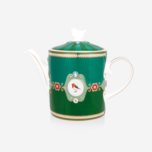 Love Birds Yeşil Madalyon Desenli Demlik 1,3 lt.