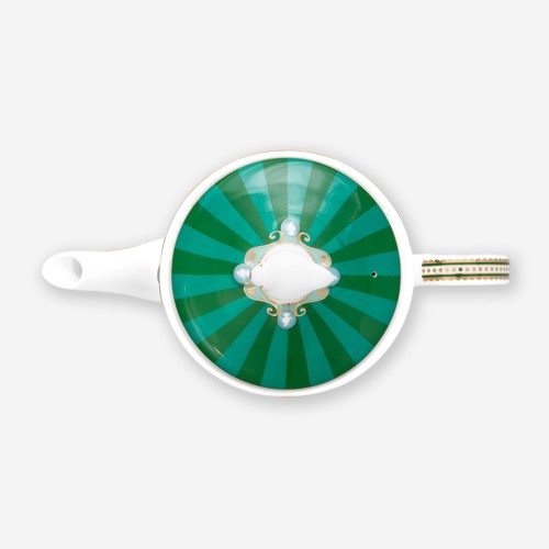 Love Birds Yeşil Madalyon Desenli Demlik 1,3 lt.