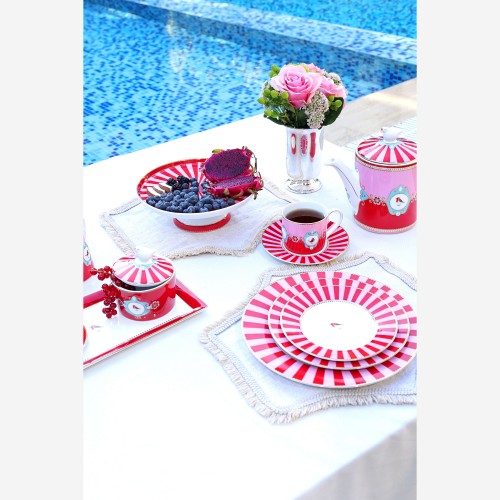 Love Birds Kırmızı Pembe Mini Kek Standı 24 cm 