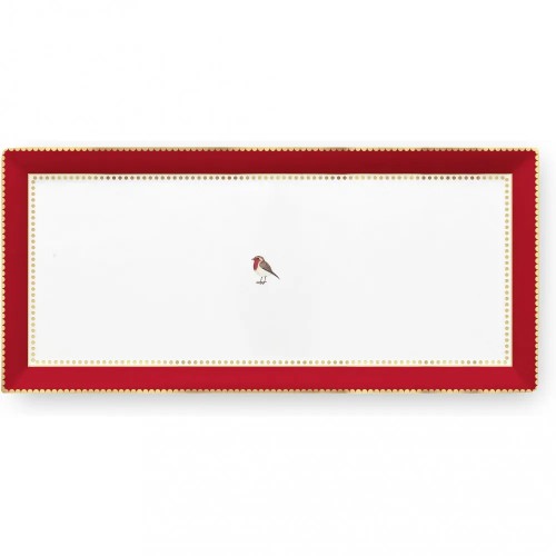 Love Birds Kırmızı Pembe Servis Tabaği 33.3x15.5cm