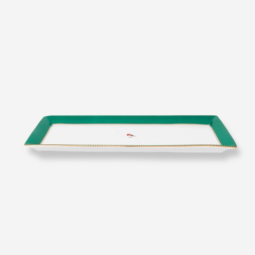 Love Birds Yeşil Servis Tabaği 33.3x15.5cm