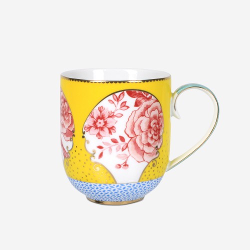 Royal Sarı Çiçek Desenli Büyük Mug