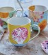 Royal Sarı Çiçek Desenli Büyük Mug
