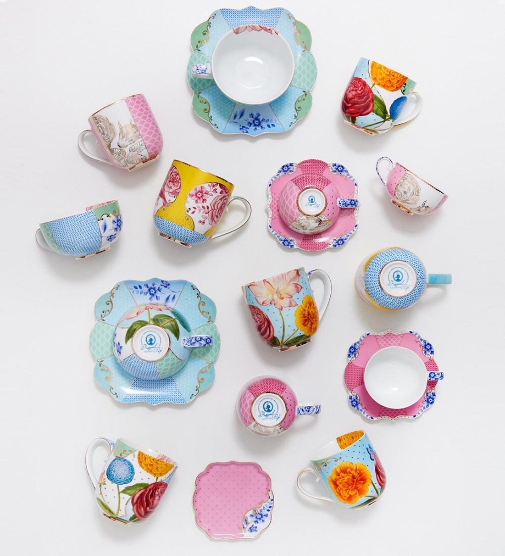 Royal Sarı Çiçek Desenli Büyük Mug