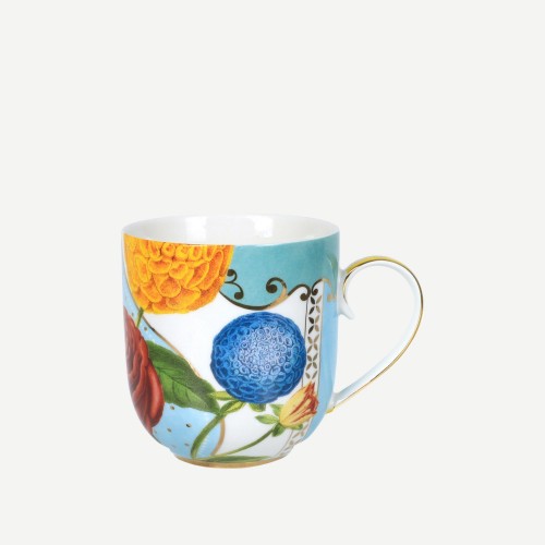 Royal Küçük Mug Beyaz / Mavi Çiçek Desenli